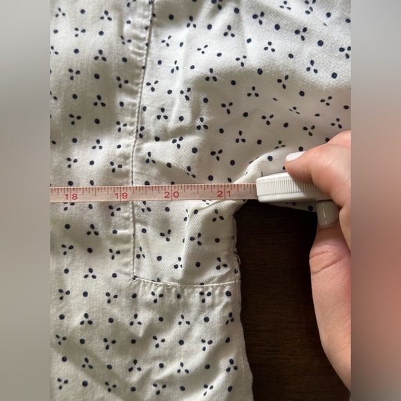 Madewell White Button Up Shirt with Navy Dots Size Medium - Picture 8 of 11